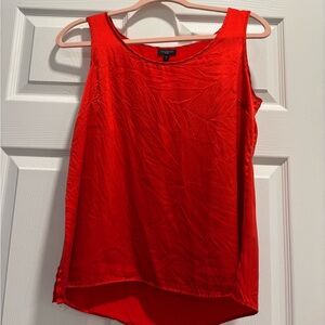 Talbots Bright Red Satin Scoop Neck Sleeveless Top